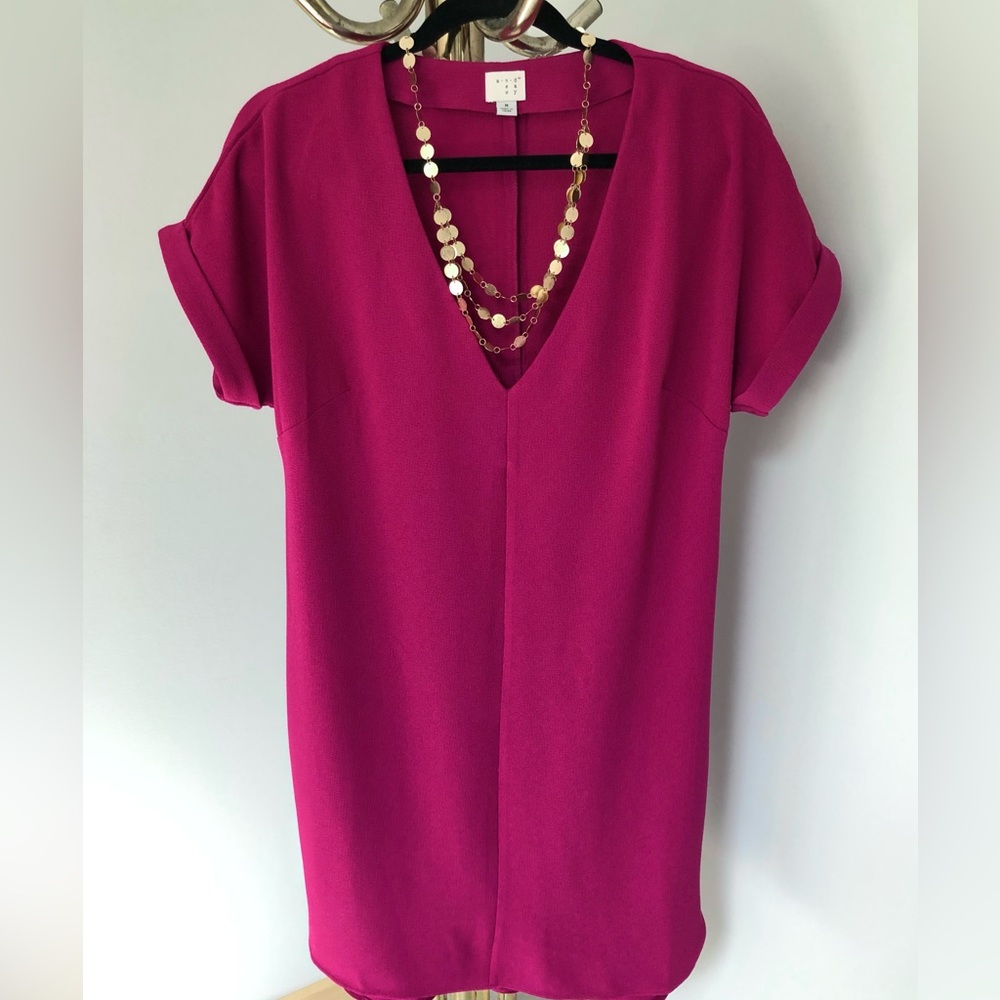 A New Day Fuchsia Pink Shift Pullover Dress Size Medium